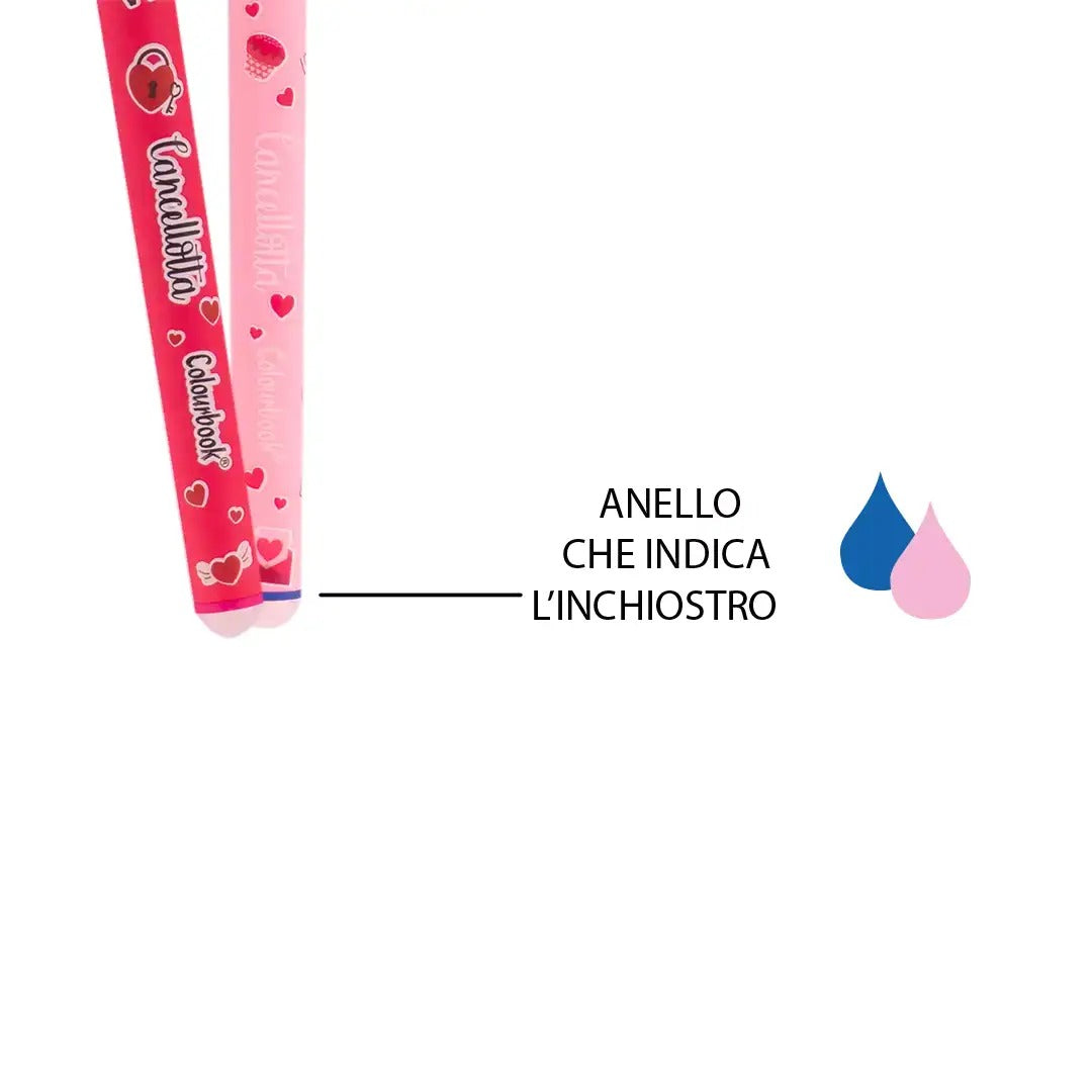 Set 2 penne gel cancellabili Cancellotte in Love - Colourbook