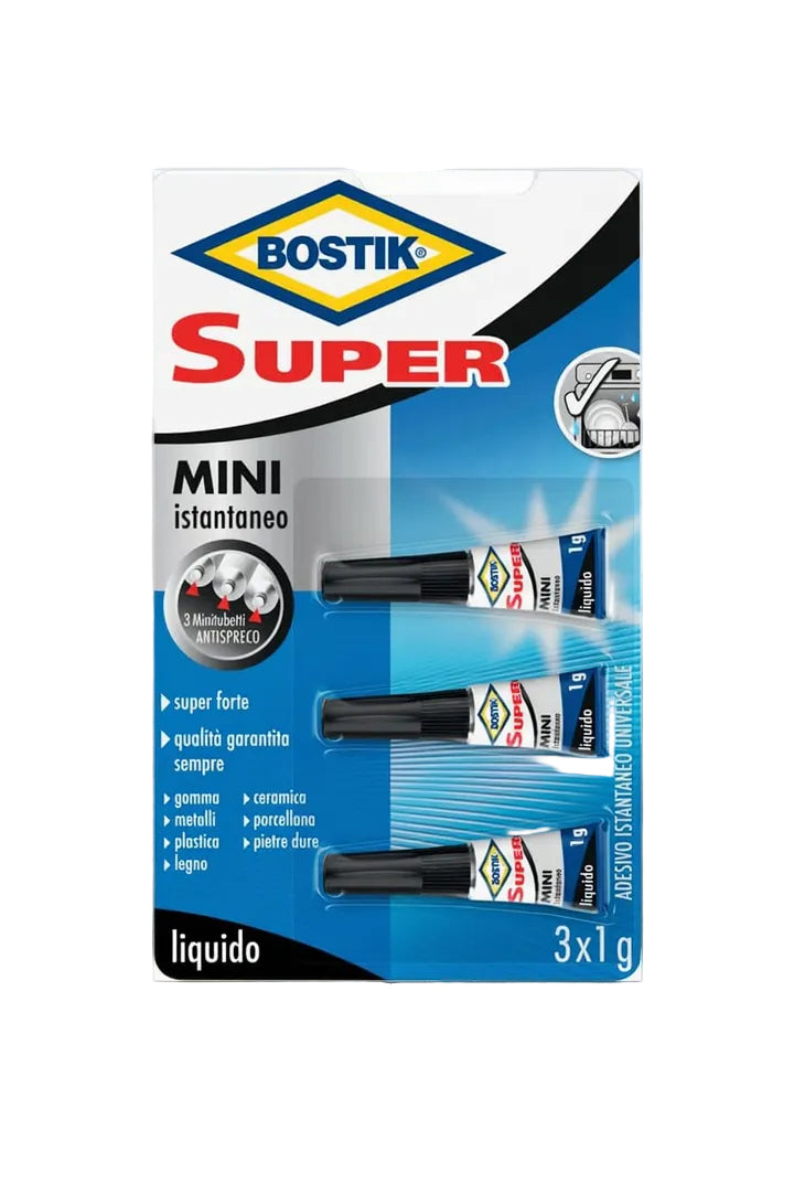 BOSTIK Colla Istantanea Universale Super Mini Blister 3 x 1 gr