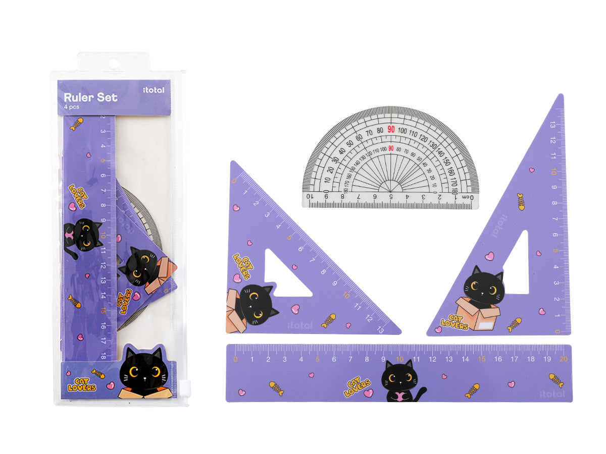 Set squadra e righelli ANIMALI KAWAII - Itotal
