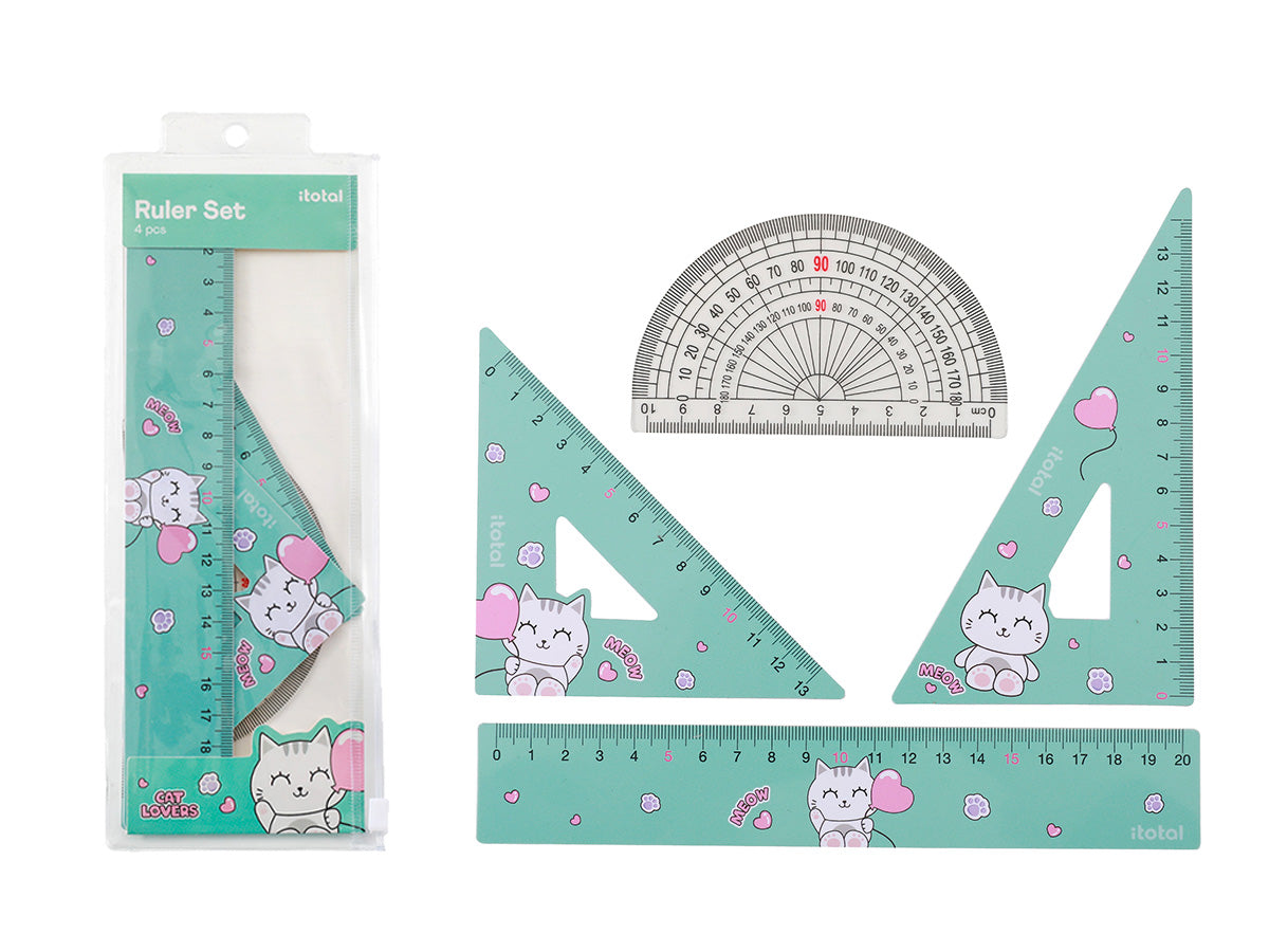 Set squadra e righelli ANIMALI KAWAII - Itotal