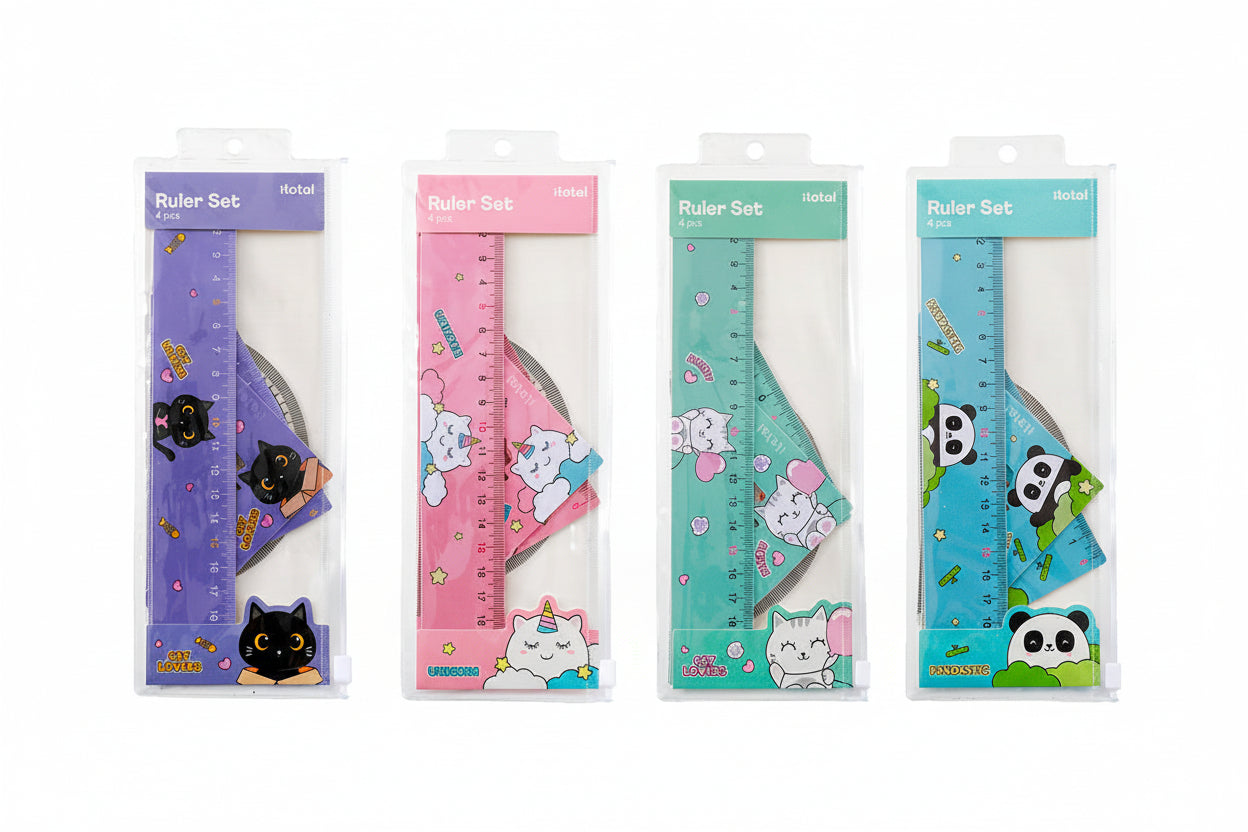 Set squadra e righelli ANIMALI KAWAII - Itotal