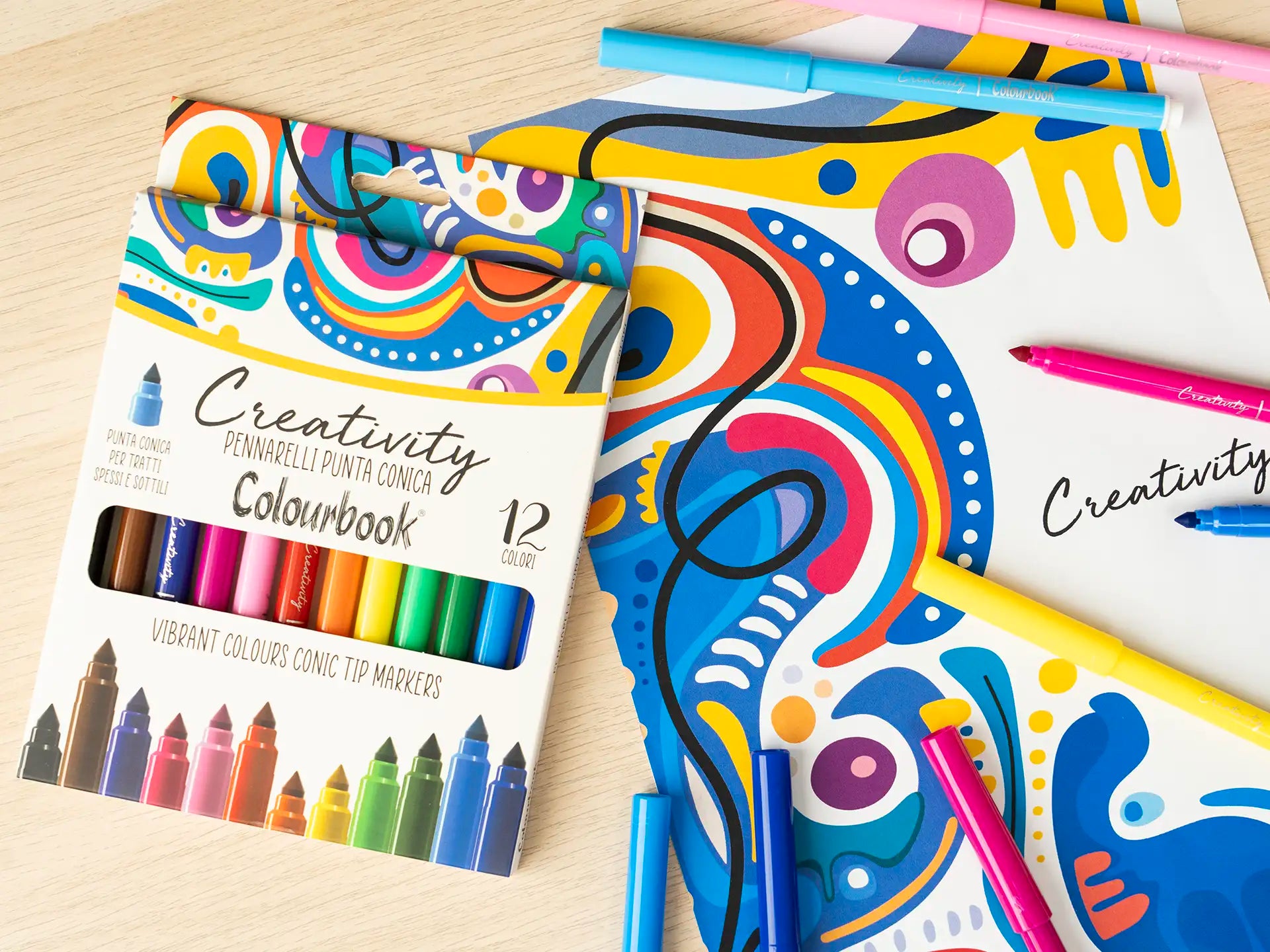 Confezione 12 pennarelli colorati Creativity - Colourbook