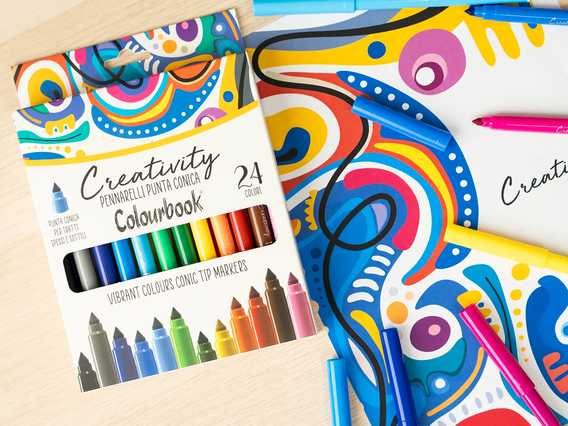Confezione 24 pennarelli colorati Creativity - Colourbook