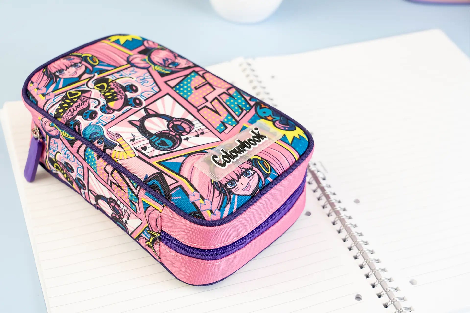 Astuccio 1 zip Abstract Funny Skater - Colourbook