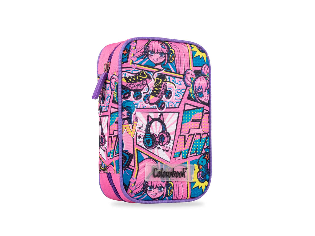 Astuccio 1 zip Abstract Funny Skater - Colourbook