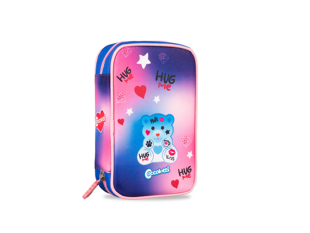 Astuccio 1 zip Coccolotti Love Azzurro - Colourbook