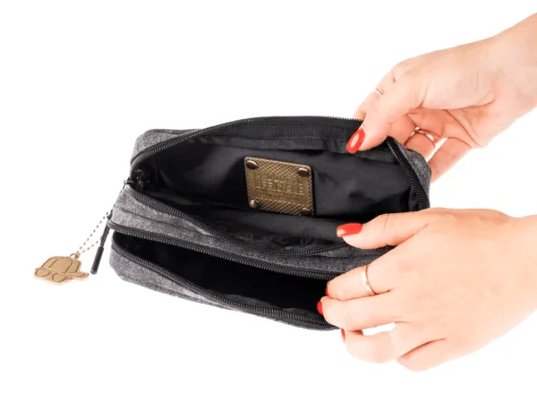 Astuccio due scomparti Black Denim Geolier - Colourbook