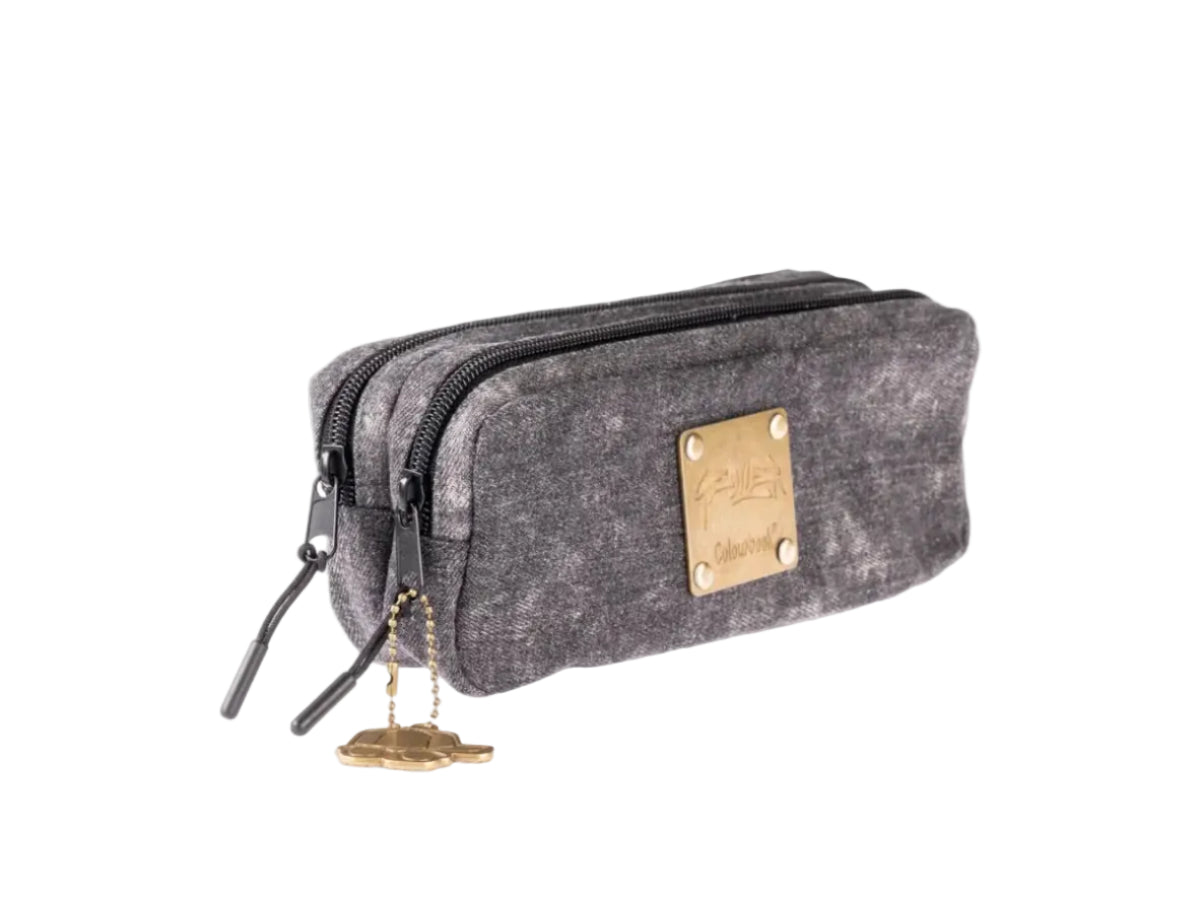 Astuccio due scomparti Black Denim Geolier - Colourbook