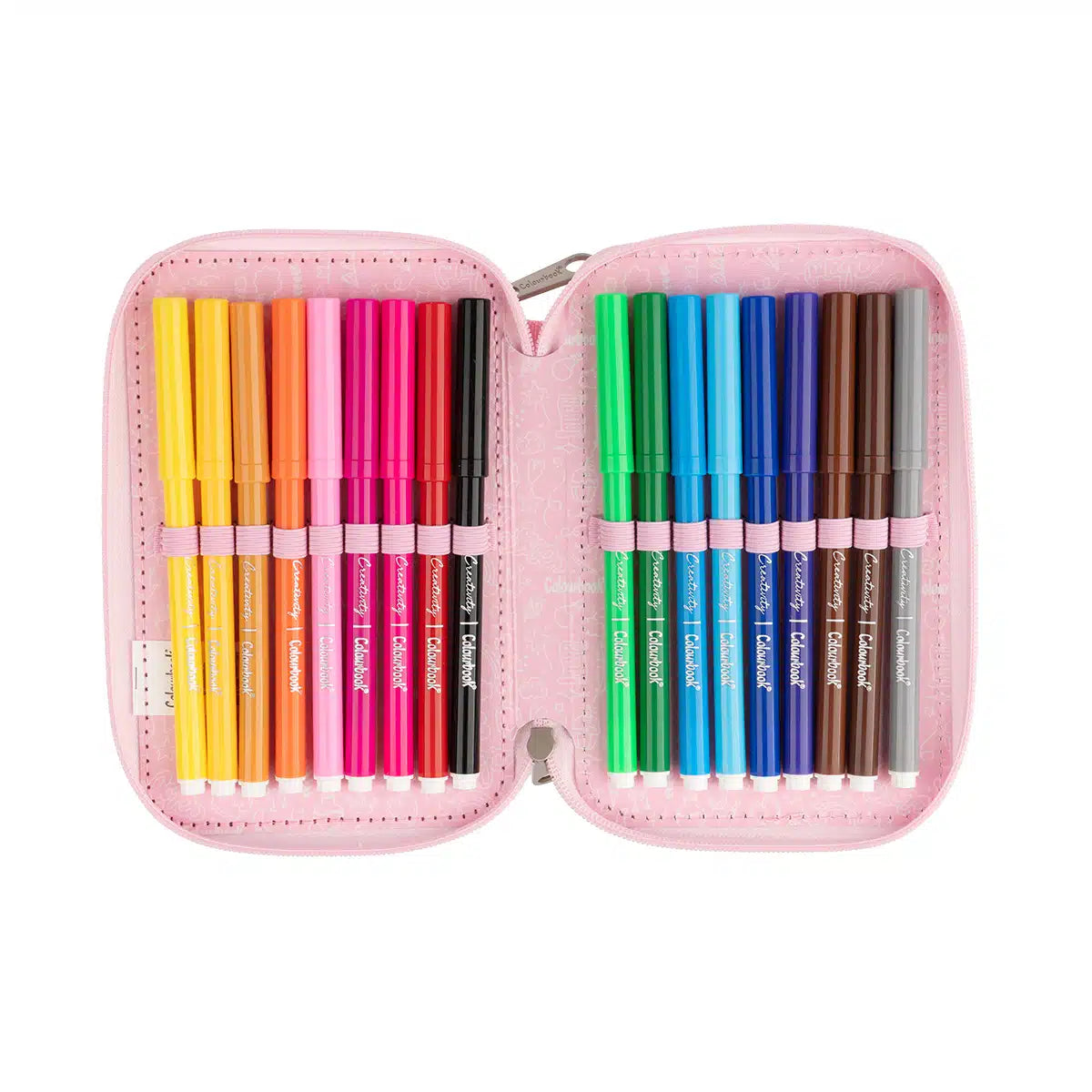 Astuccio 3 zip Glitter Completo - Colourbook