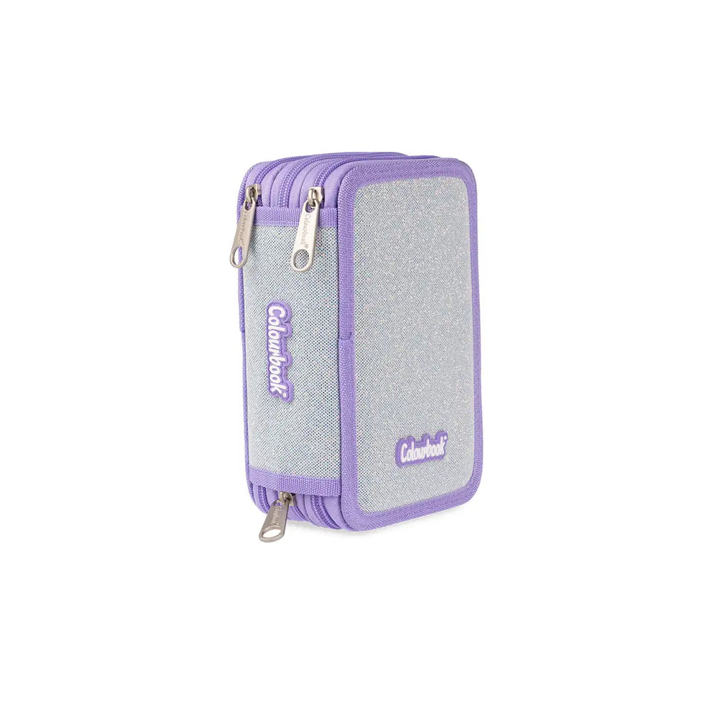 Astuccio 3 zip Glitter Completo - Colourbook