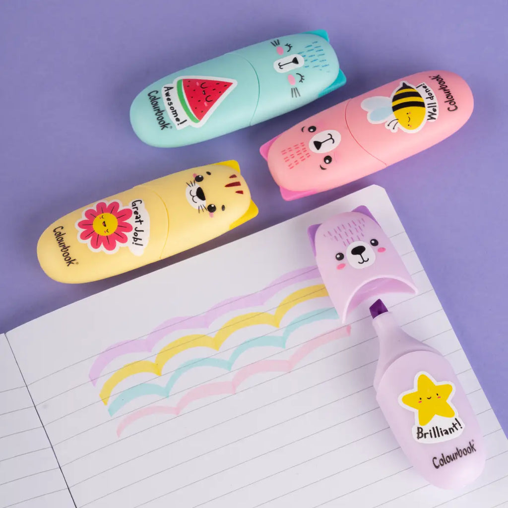 Set 4 mini evidenziatori Wild&Cute - Colourbook