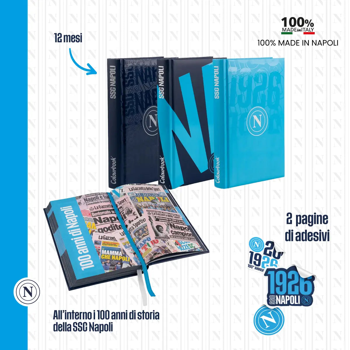 Diario scuola SSC Napoli 2026-27 non datato - Colourbook
