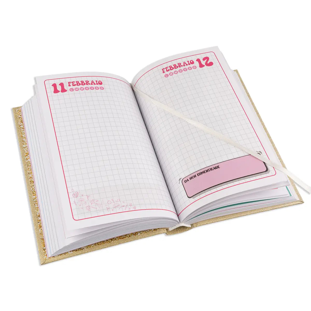 Diario scolastico Glitter 2026-27 non datato - Colourbook