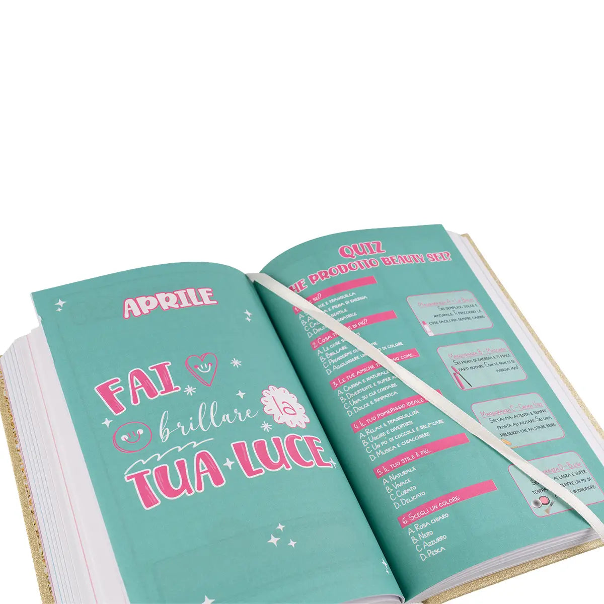 Diario scolastico Glitter 2026-27 non datato - Colourbook