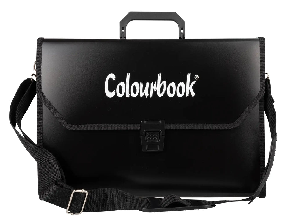 Valigetta scuola con tracolla 28x39cm Nero - Colourbook