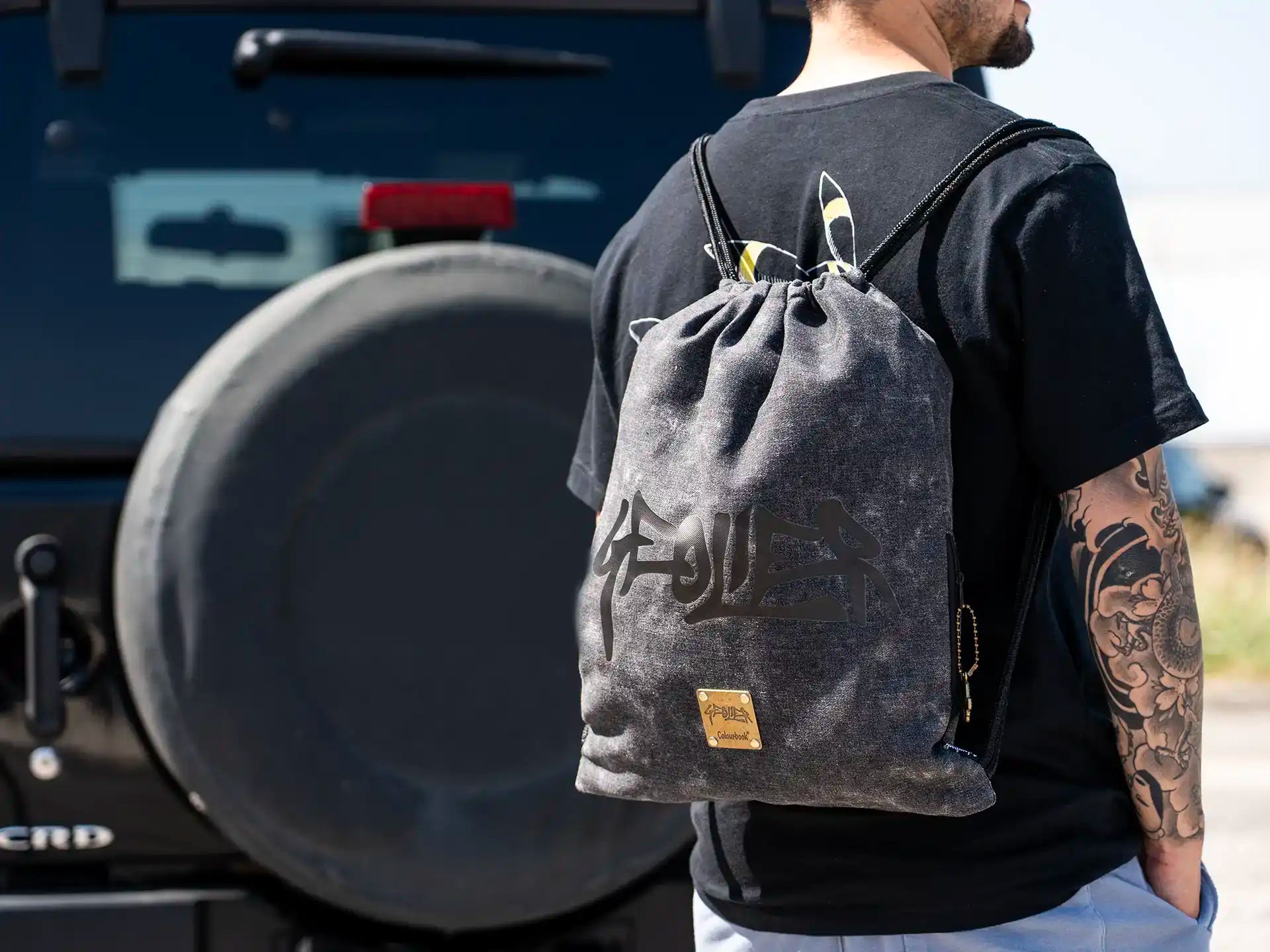 Sacca con coulisse Geolier Black Denim - Colourbook