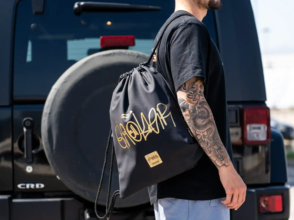 Sacca con coulisse Geolier Black Rubber - Colourbook
