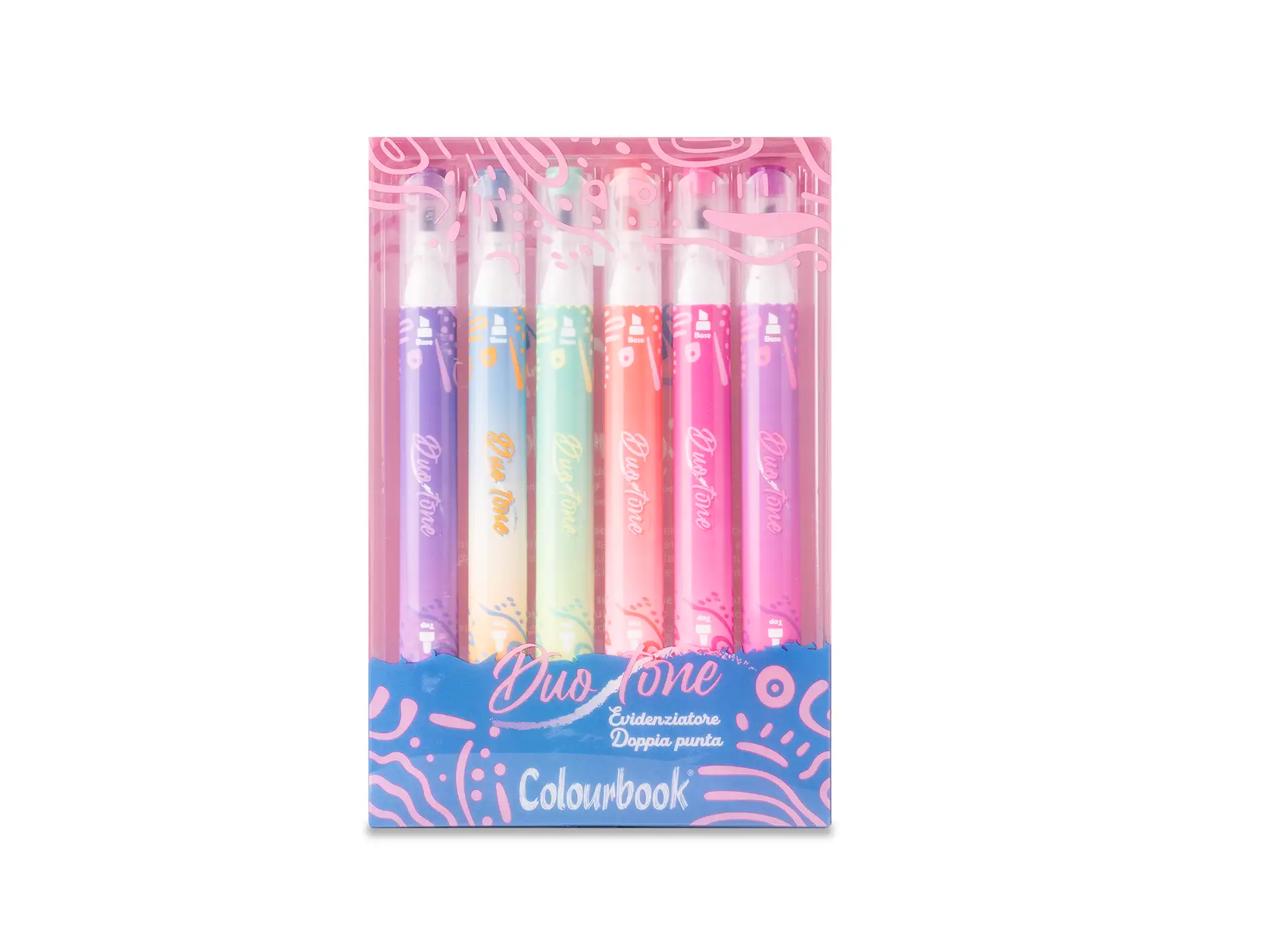 Set 6 evidenziatori doppia punta Duotone – Colourboook