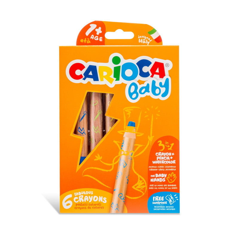CARIOCA Baby Crayons Pastelloni 3 in 1 + Temperino