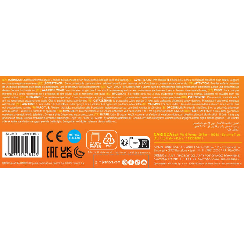 CARIOCA Pennarelli Valorous Markers 12 Colori