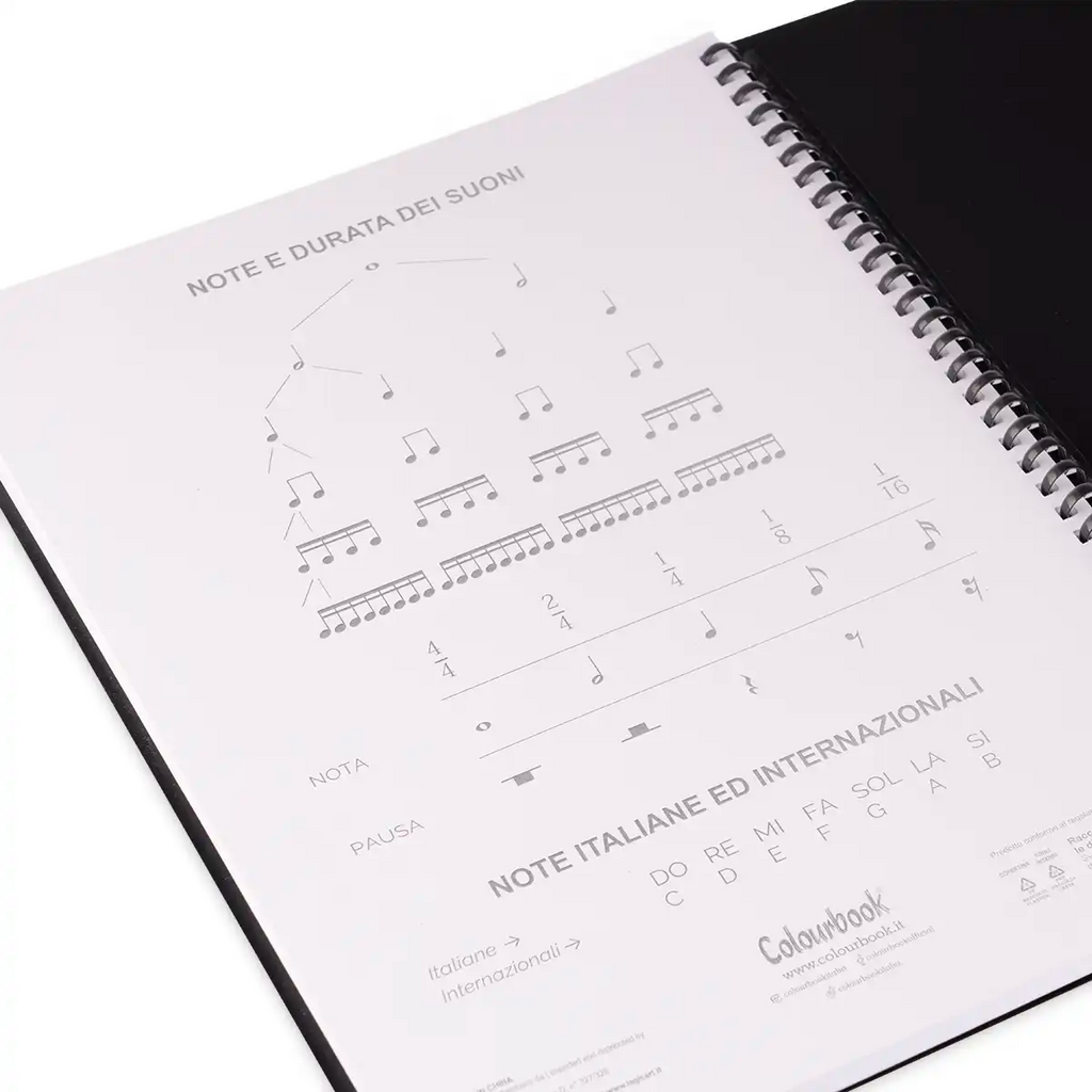 Quaderno A4 pentagrammato con spirale - Colourbook
