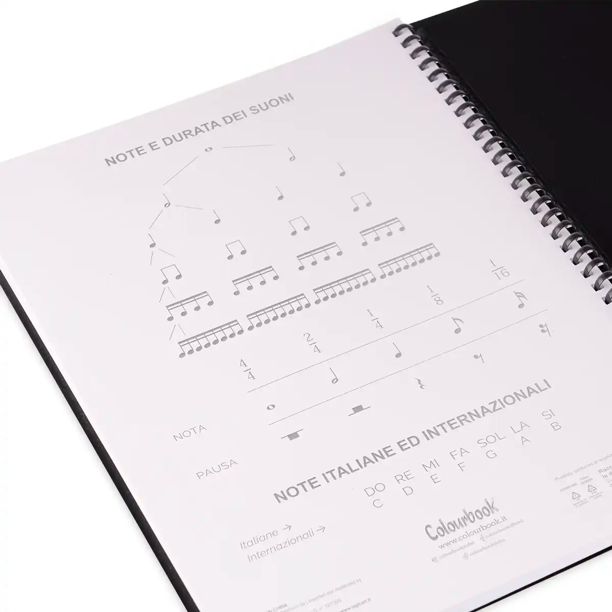 Quaderno A4 pentagrammato con spirale - Colourbook