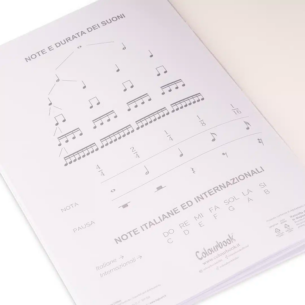 Quaderno A4 pentagrammato Music Tastes - Colourbook
