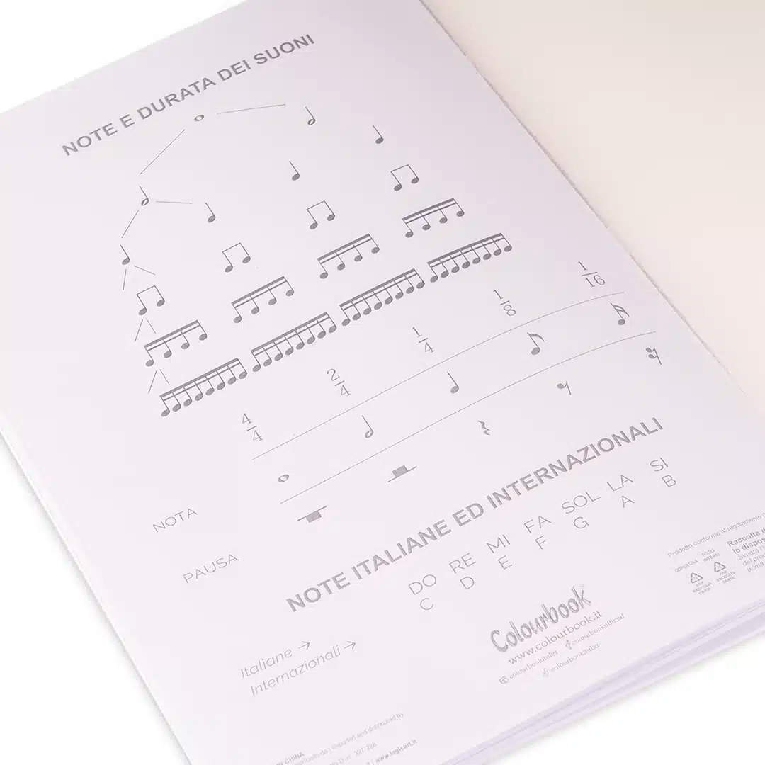 Quaderno A4 pentagrammato Music Tastes - Colourbook