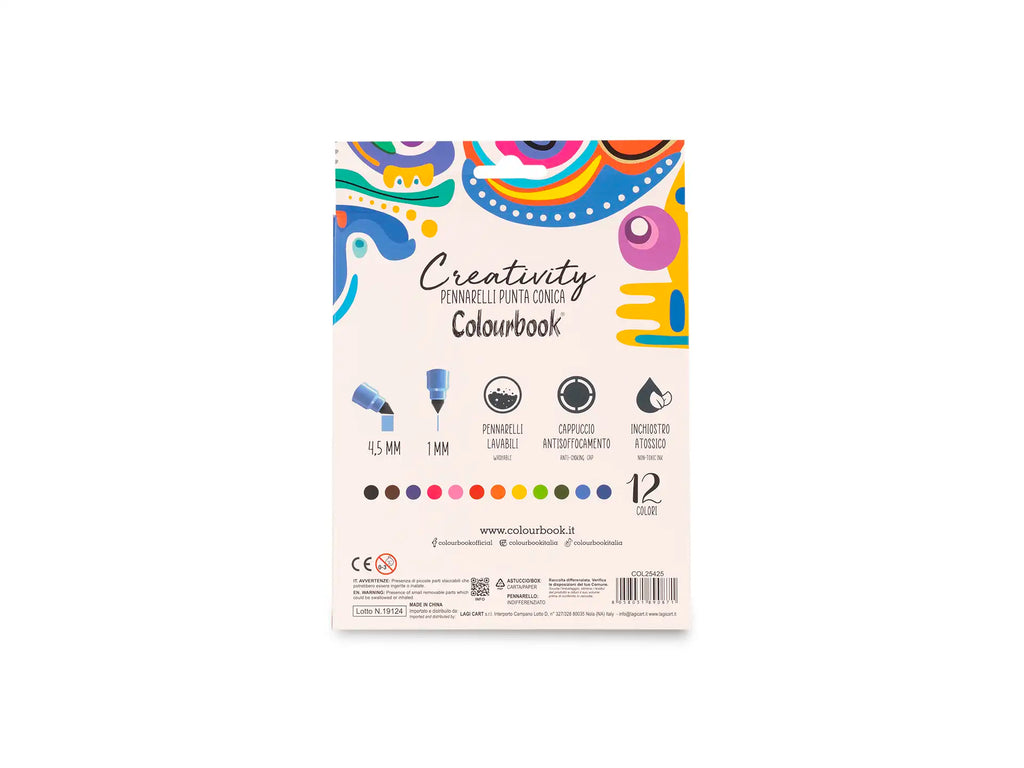 Confezione 12 pennarelli colorati Creativity - Colourbook