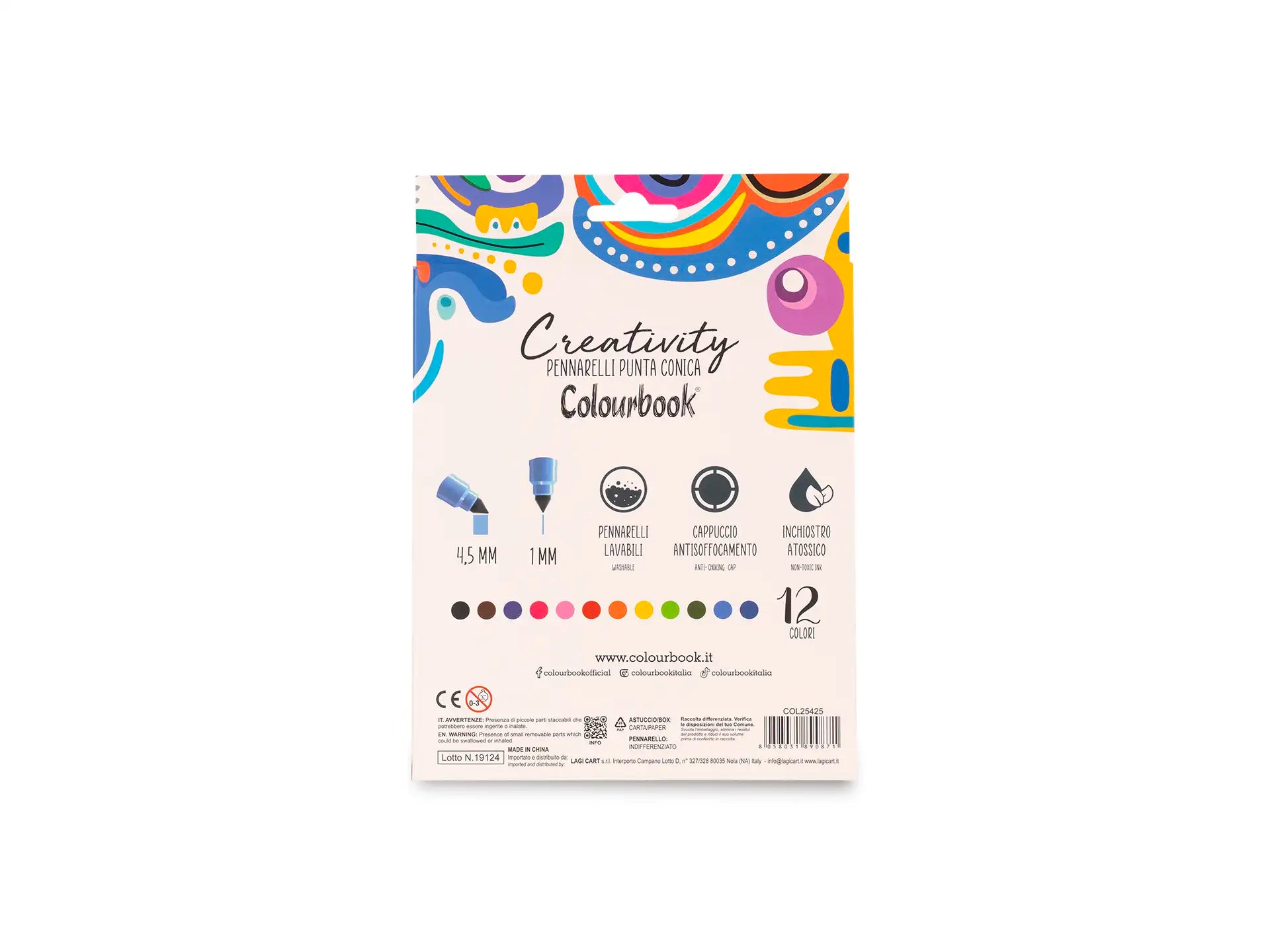 Confezione 12 pennarelli colorati Creativity - Colourbook