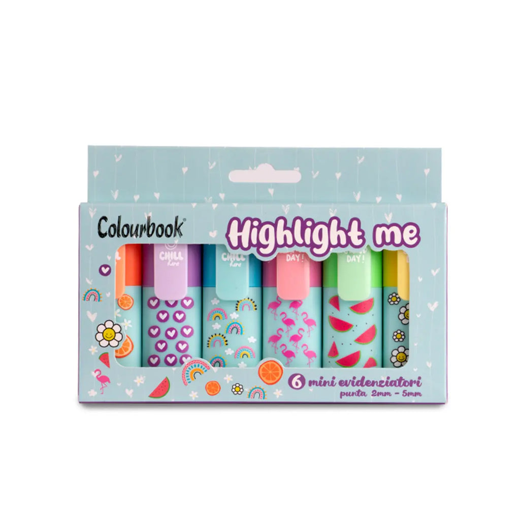 Set 6 mini evidenziatori Highlight Me - Colourbook