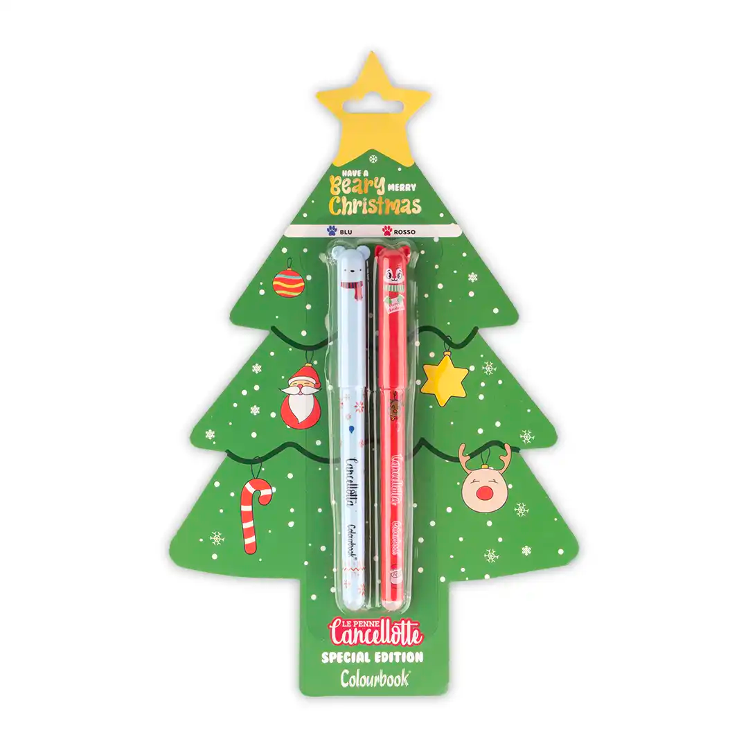 Set 2 penne gel cancellabili Beary Merry Christmas - Colourbook