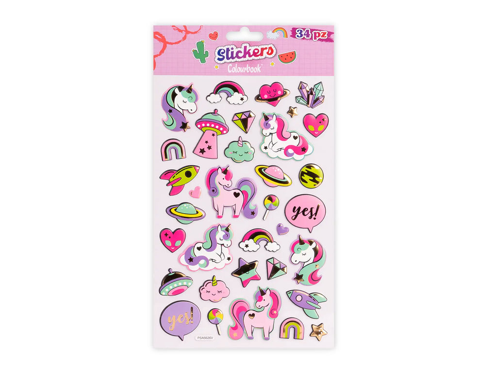 Set 34 Stickers Unicorni - Colourbook