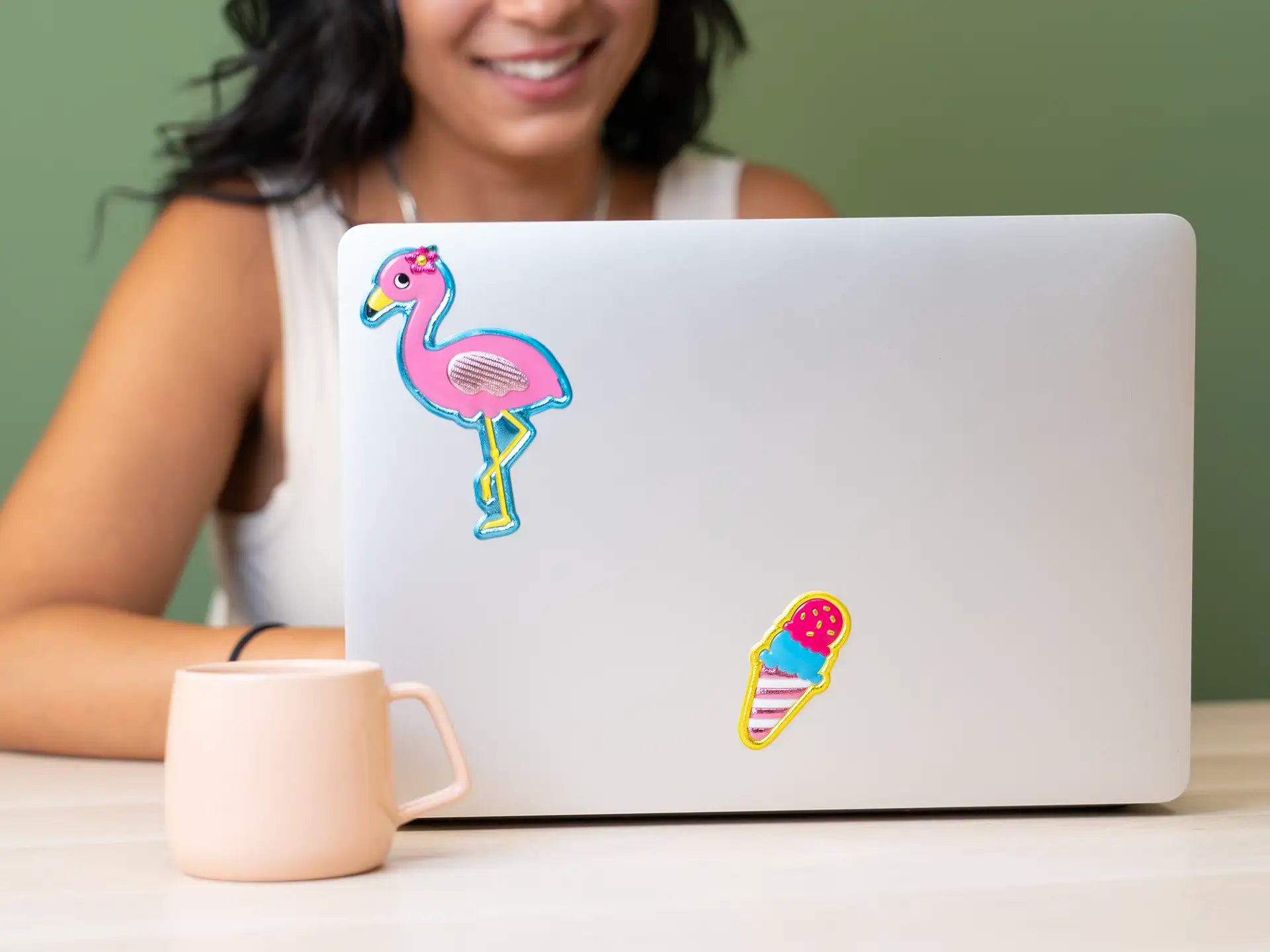 Stickers 3D Flamingo Ice Cream - Colourbook