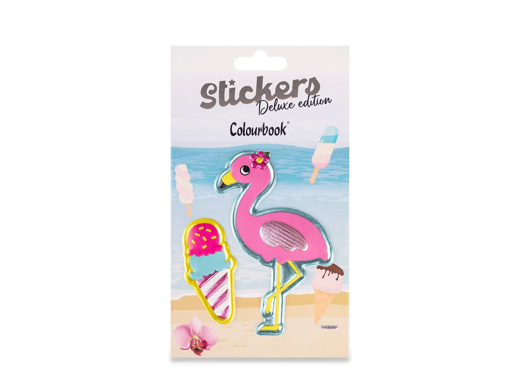 Stickers 3D Flamingo Ice Cream - Colourbook