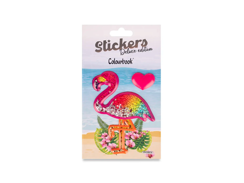 Stickers 3D Heart Flamingo - Colourbook