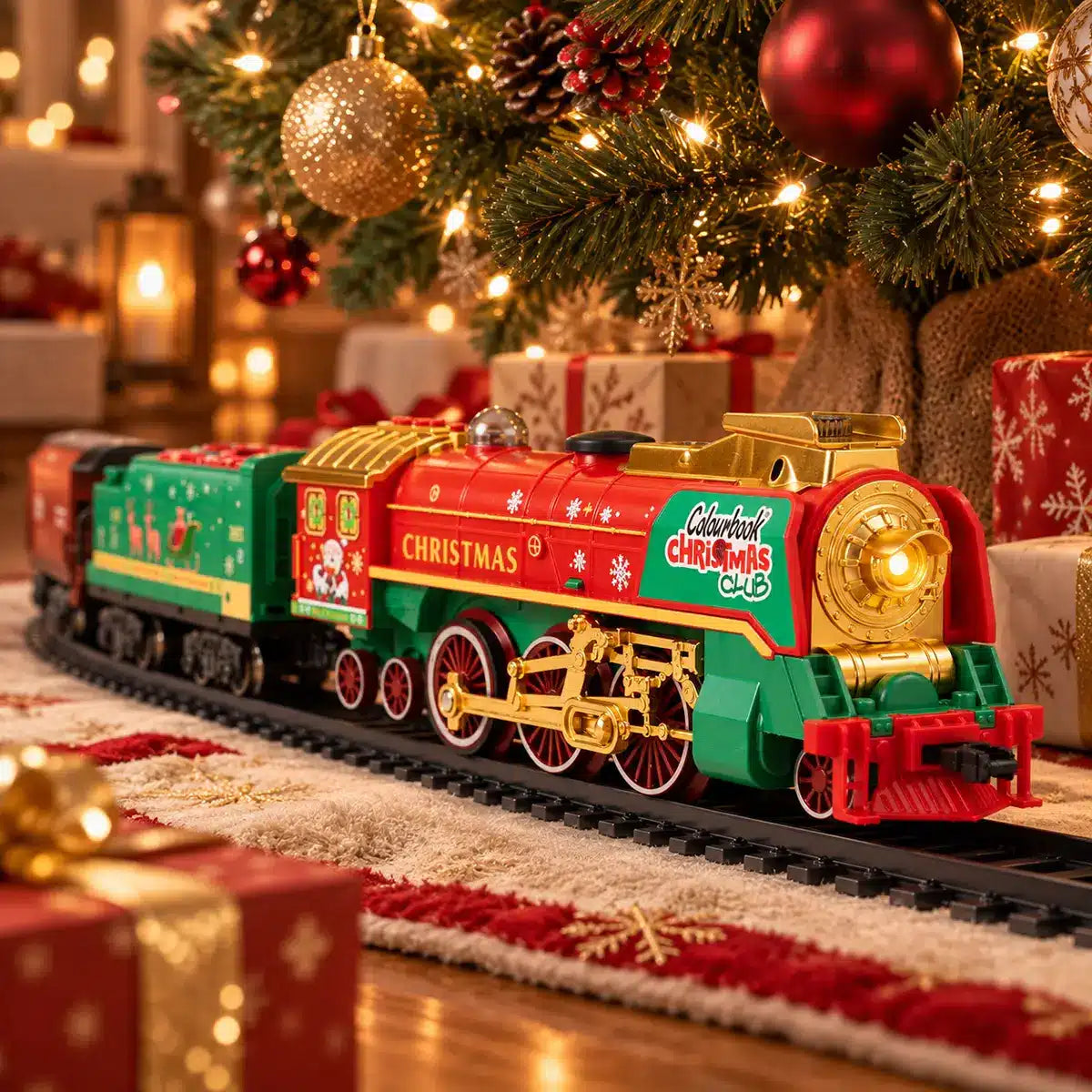 Trenino di Natale Holly Jolly Express con luci, fumo ed effetti sonori - Colourbook