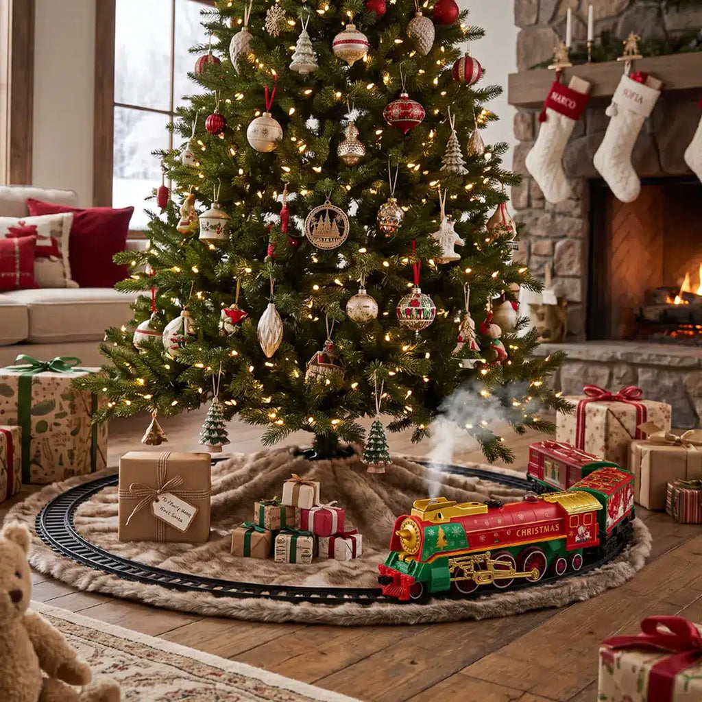 Trenino di Natale Holly Jolly Express con luci, fumo ed effetti sonori - Colourbook